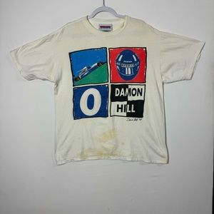 Vintage 90s Formula 1 Team Renault ELF Damon Hill Graphic T-shirt Adult XL